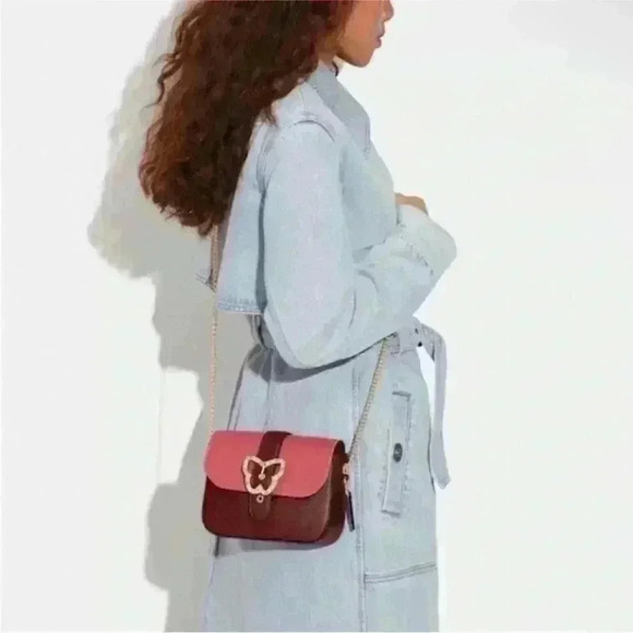 Coach Gemma Crossbody Bag In Colorblock With Butterfly Buckle EUC - Picture 2 of 14